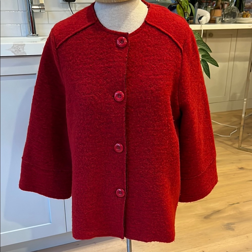 EUC Marisa & Marie Red Wool long bell sleeve Jacket